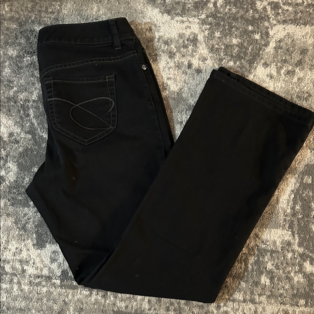 Chico's Classic Platinum Black Denim Straight Leg Jeans